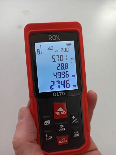 RGK DL70 - лазерный измеритель длины