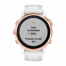 часыф для бега Garmin Fenix 6S Pro розовое золото с белым ремешком