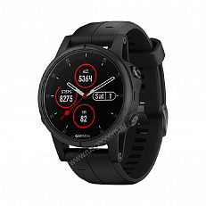 GPS-часы Garmin Fenix 5S Plus Sapphire черные с черным ремешком