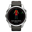 Garmin Fenix 7S Pro Solar серебристый с черным ремешком - смарт часы