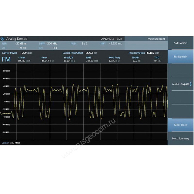 Опция анализа аналоговой модуляции Rohde   Schwarz FPC-K7 (AM, FM, ASK, FSK)