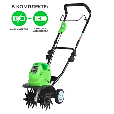 Культиватор аккумуляторный Greenworks G40TL 40V (20/25 см) c АКБ 8 Ач + ЗУ 2А